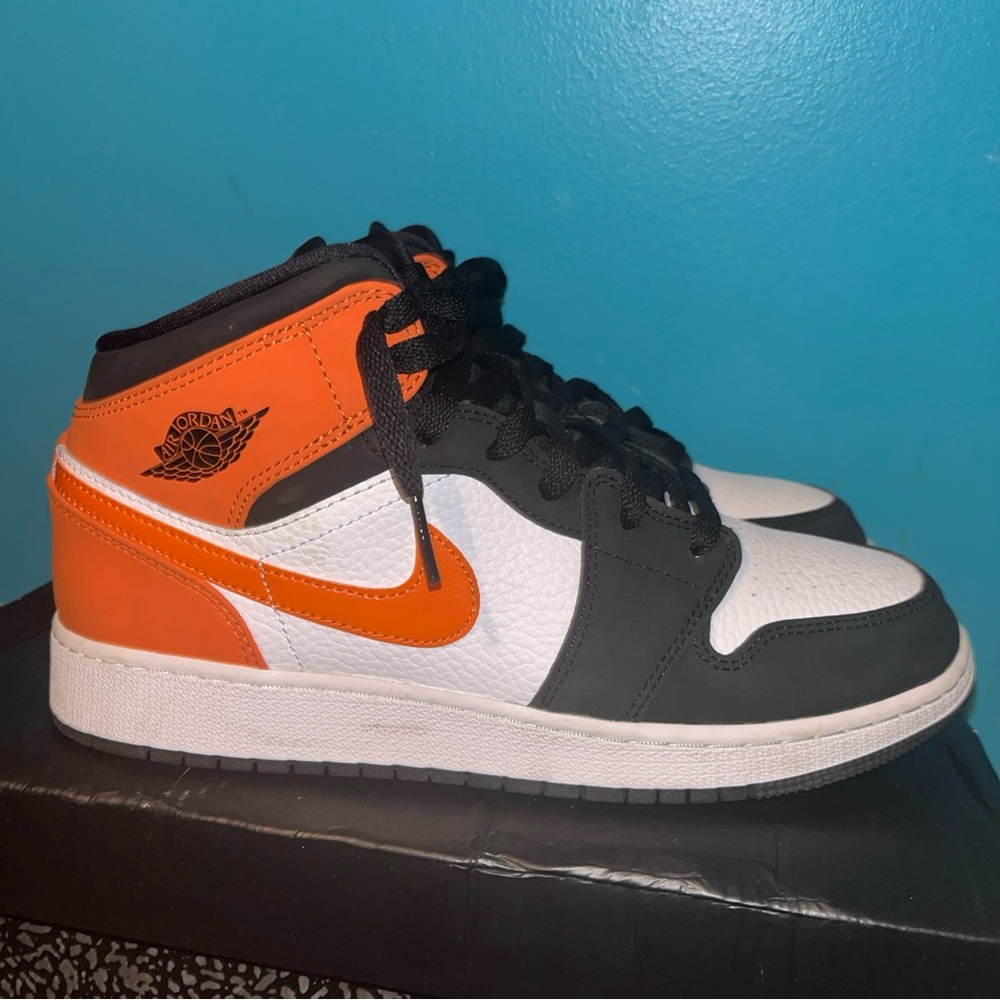 Nike Air Jordan Men's Shoes - Black, White, and Orange